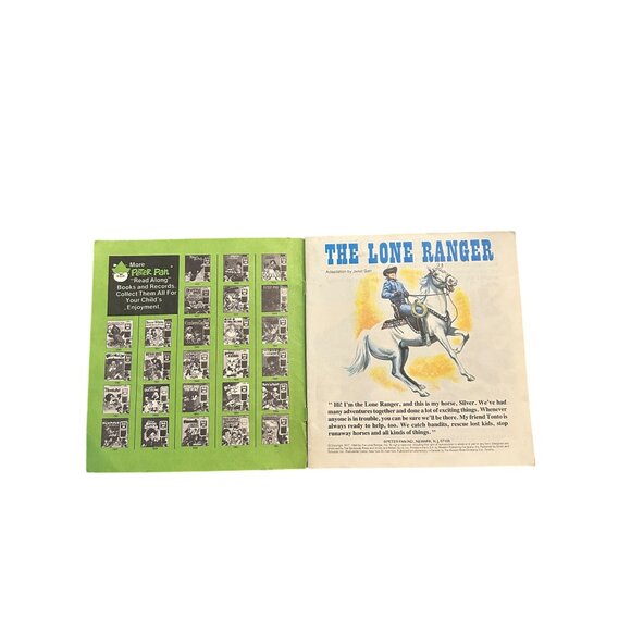 The Lone Ranger Book & Record Set 24 Page Storybook 45 RPM Peter Pan Vintage 199 - Picture 2 of 4